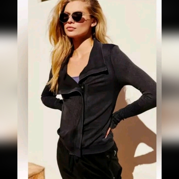 Free People Movement Womens Black Mercury Moto Jacket ML - Picture 3 of 13